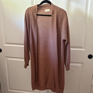 MELLODAY Tan Open-Front Cardigan